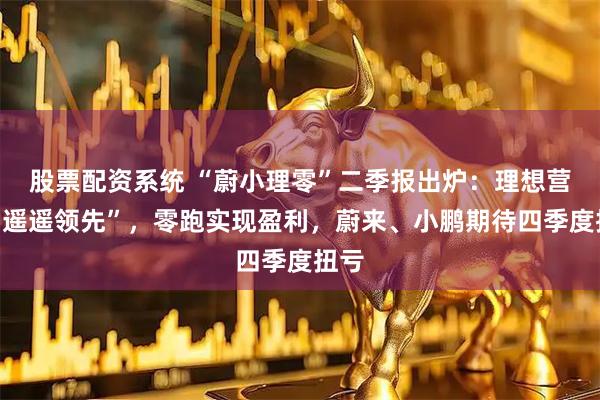 股票配资系统 “蔚小理零”二季报出炉：理想营收“遥遥领先”，零跑实现盈利，蔚来、小鹏期待四季度扭亏